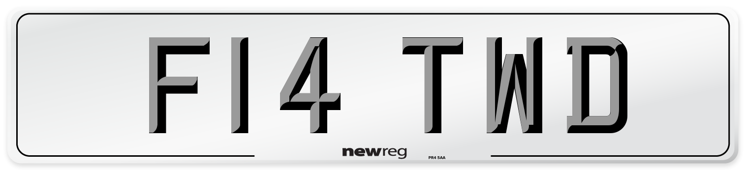 F14 TWD Number Plate from New Reg